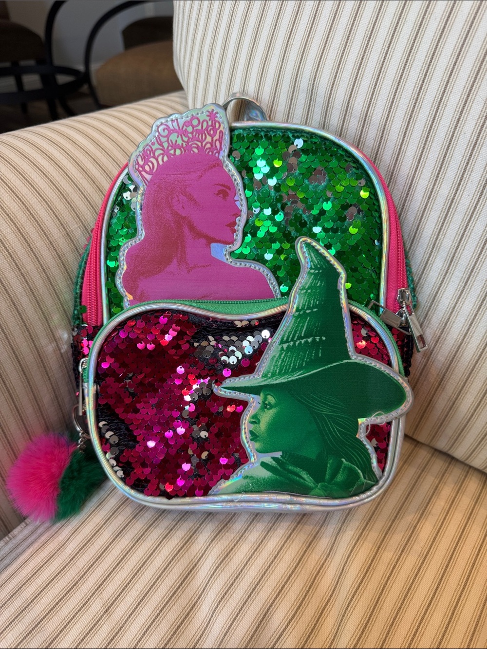 Wicked Glinda elphaba sequin mini backpack